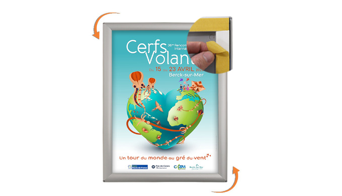 Cadres Eco Clic-Clac pour l'intérieur - Adhésif formats A3