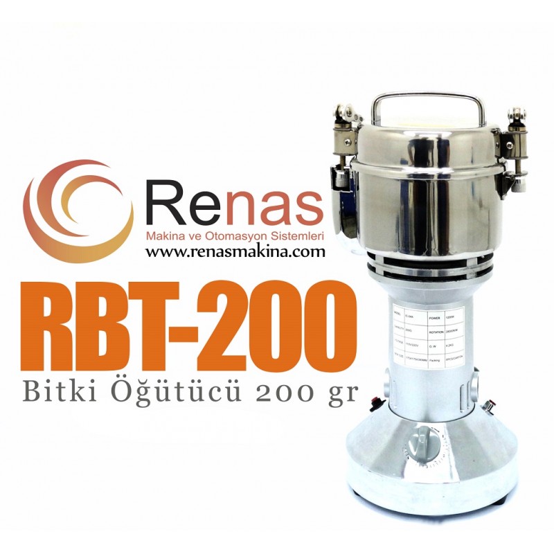 RENAS BİTKİ ÖĞÜTÜCÜ 200gr PASLANMAZ GÖVDE Renas bitki öğütücü emsal makinal...