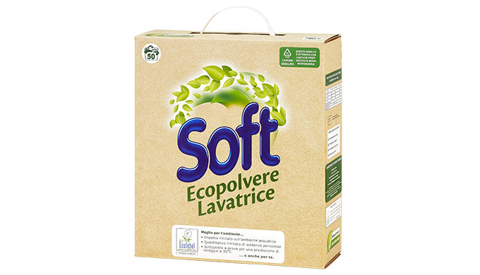 Порошок для пральних машин SOFT ECOLABEL заснований на формулі, що характеризується зниженим впливом...