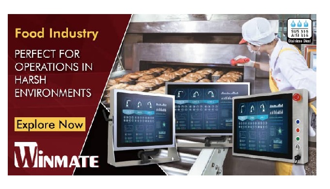 Winmate Hygienic Stainless Industrial Panel PC with Touchscreen. Industrial Panel PC Completely seal...