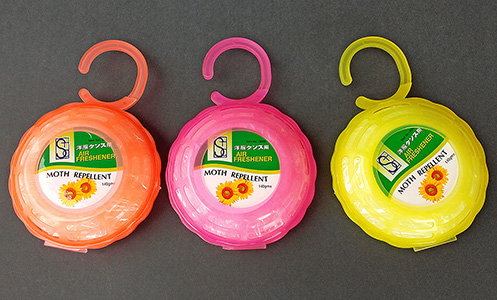 STC Moth Repellent 3088 Weight: 140g Color: Mixed Packing: 1 Doz plastic hanging case / pack Carton:...