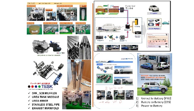 TESK CO.,LTD. Main Business: 1) Exhaust system : TWC, DOC, DPF, SCR, ADBLUE TANK MODULE, EXHAUST PIP...