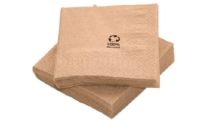 Servilletas de papel reciclado, 20x20 natural REF.SM2000200