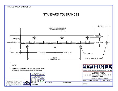 S S Hinge Co. Piano hinge manufacturer