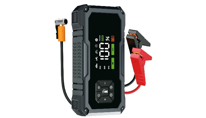 Jump starter with air compressor
