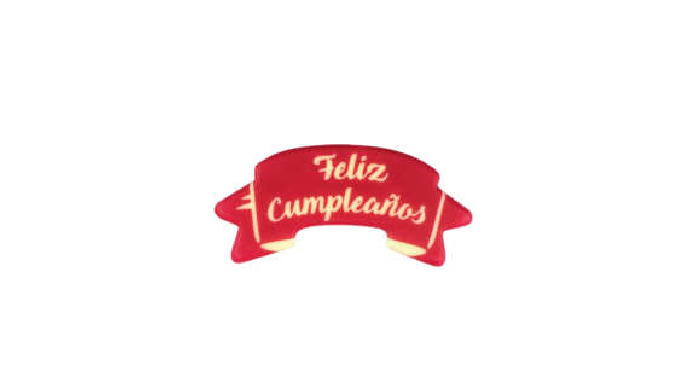 Pieza en chocolate blanco para cumpleaños.