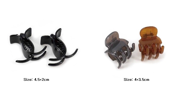 Basic mini claw clips in various designs and sizes. This practical set includes everyday colors like...