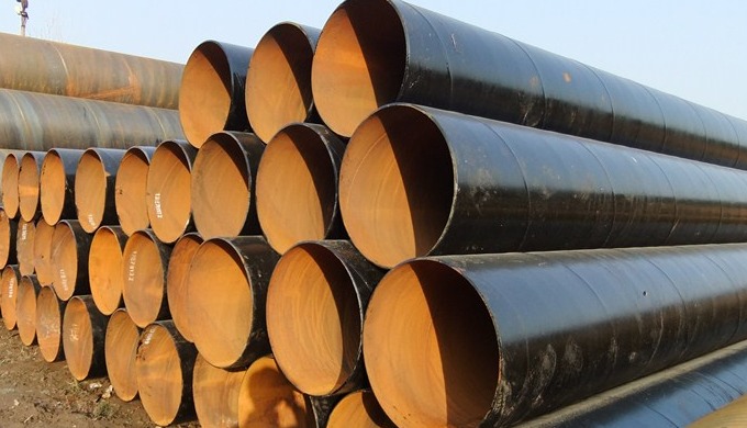 Spiral welded pipe(SSAW pipe, also called HSAW pipe). The pipe is formed by spiral submerged arc wel...