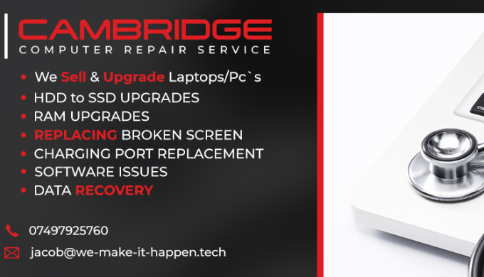 We rapair and upgrade laptops, dekstop PC`s, tablets. SCREEN REPLACEMENT, CHARGING PORT REPLACEMENT,...