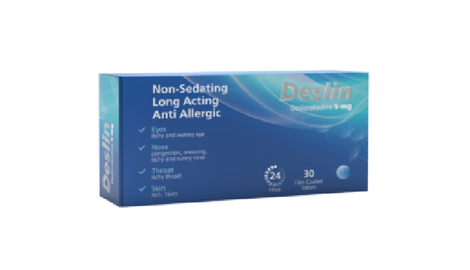 Product Name: Deslin 5 mg Film-Coated Tablets Active Ingredient: Desloratadine 5 mg per tablet Dosag...