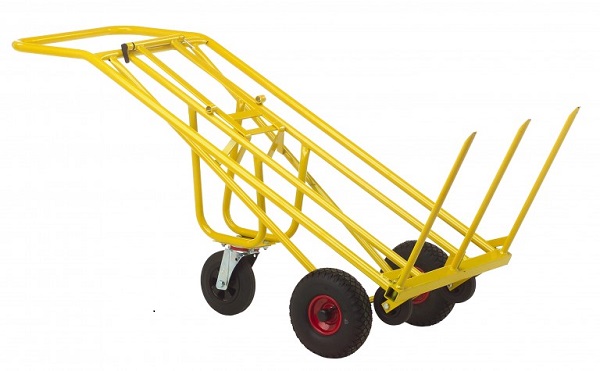 Bale trolley with 500 mm spears. For handling of 80 x 80 and 120 x 120 bales.