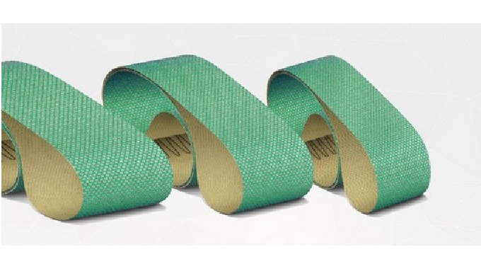 Diamond belts for sanding high hardness surfaces.