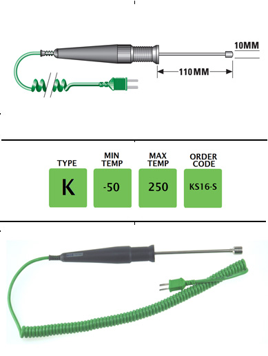 KS16-S Reinforced Dual Probe Temperature Sensor (K Type)