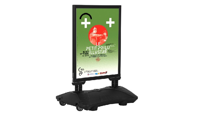 CHEVALETS DE RUE BLACK-LINE® À RESSORTS BASE LESTABLE NOIRS