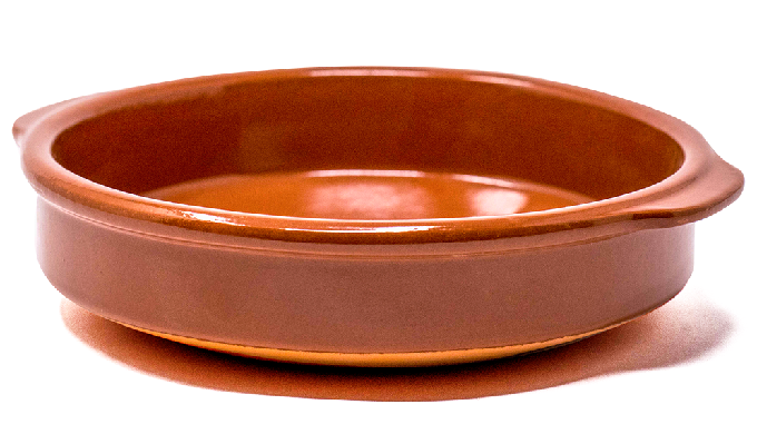 Cazuela de 27cm con asas de color terracotta para cocinar a fuego directo o en vitroceramica. Para 2...