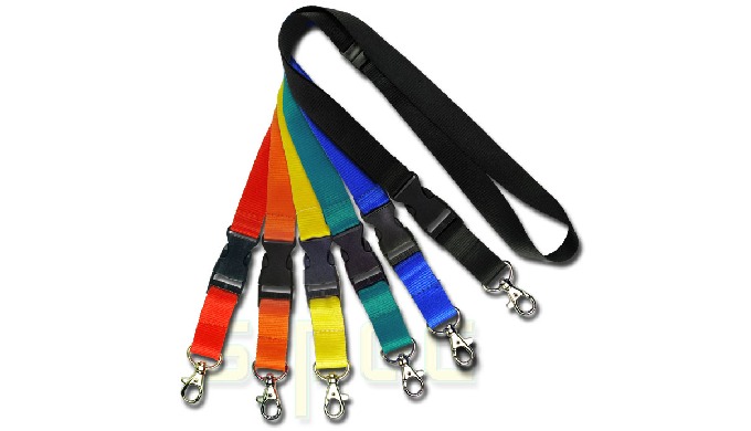 Umhängeband, 20 mm breit, mit kleinem Karabinerhaken. Wahlweise 15, 20 oder 25 mm breit. Wahlweise m...