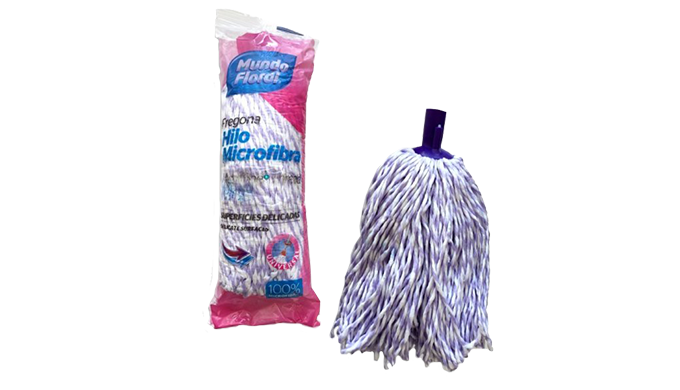 Fregona de hilos de microfibra Mundo Floral especial para fregado de superficies delicadas. Especial...
