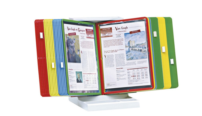 PUPITRES DE TABLE INFOFLEX AVEC 40 POCHETTES PIVOTANTES A4