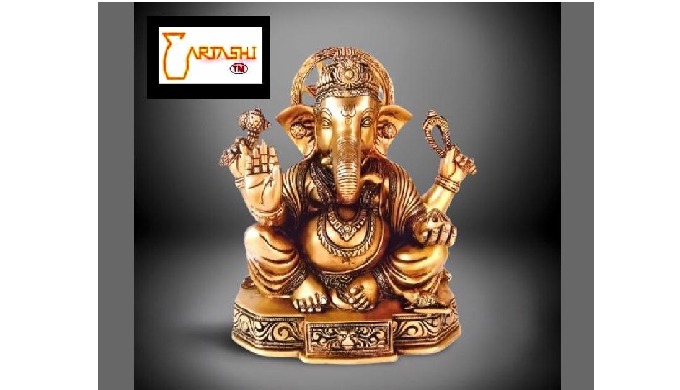 Lord Ganesh Idol. Item code: AMM1098. Lord Ganesh idol handcrafted in brass. Finish: Polish and anti...