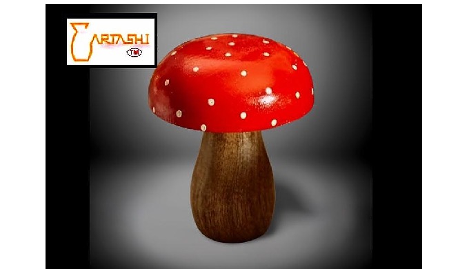Wooden crafts. Item code: AKI074. Wooden crafts mushroom. Hand painted, two tone - red and natural p...