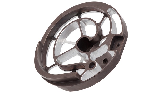Bearbeitung gedreht gefräst Material Aluminium Grösse ø 60 x 32 mm Behandlung Nickel-Teflon beschich...