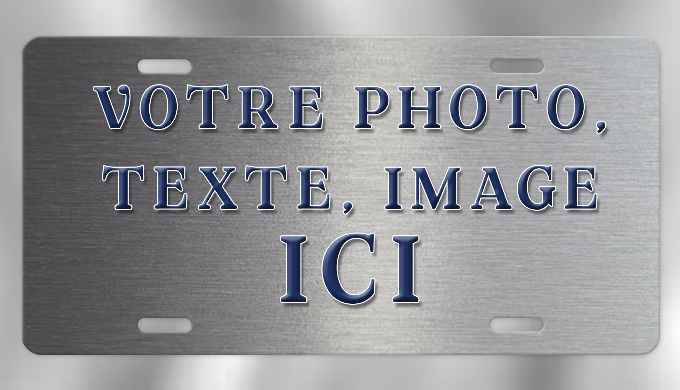 Plaque d'immatriculation type USA 28,5 x 14,5 cm. Personnalisable avec vos photos, textes, logos, im...