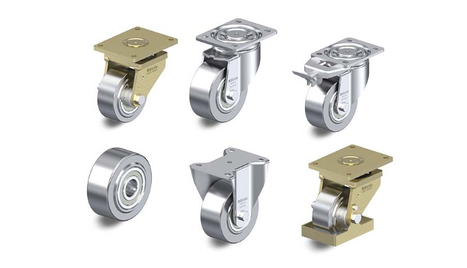 Steel wheels and castors