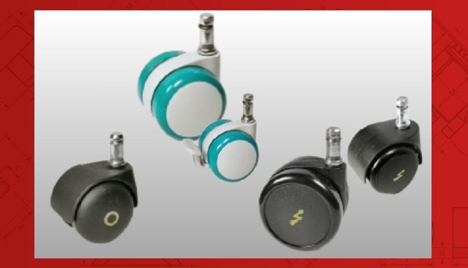 ROULETTES ANTI-MICROBIENNE, ANTI-STATIQUE ou CONDUCTIBLE