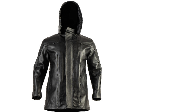 Manteaux en cuir noir élégants avec capuche
