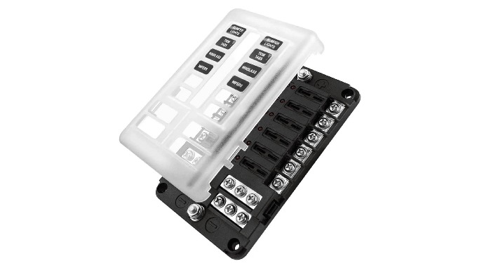 Porte-fusibles ATO/ATC avec barre omnibus négative et indicateur LED 6 voies/12 voies ✅ Disponible e...