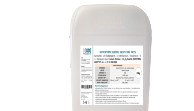 Le Dipropylène Glycol (DPG) dit industriel, peut être utilisé en tant que solvant, émulsifiant et in...