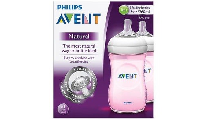 Philips Avent Natural PP Pink Biberones de 9 onzas (paquete de 3)