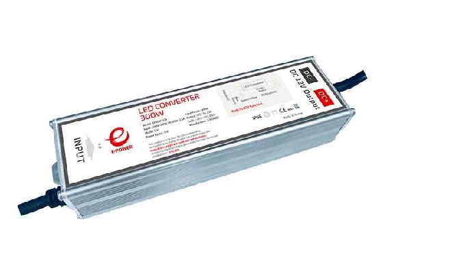 LED CONVERTER (LED POWER SUPPLIES) 300W (12V / 23A / IP68 / 92%) - 3years warranty - Metal Case - Si...