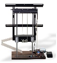 The stand is controlled by a remote control to lift the TV up for watching TV. When not in use, the ...