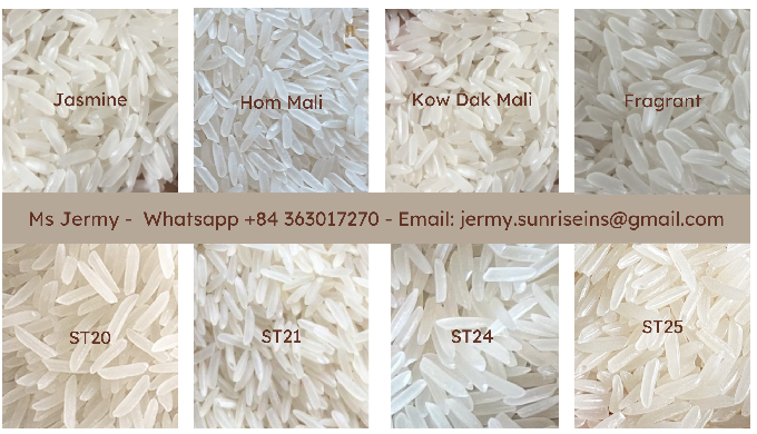 We are providing a wide range of RICE, 1. Perfumed Rice: ST25 rice; ST24 rice; Jasmine rice; Fragran...