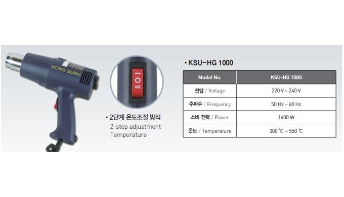2-step adjustment Temperature The power tool is intended for heating a specific place to form and we...