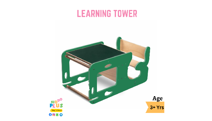 · There are two ways to use our learning tower. One use is as a step stool, and the other is as a de...