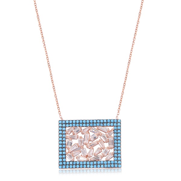 925 Ayar Gümüş ; Maden Rengi: Rose ; Ağırlık: 4.3 gr ; Zincir Uzunluğu: 45 cm ; Krem, Parfüm, Alkol,...