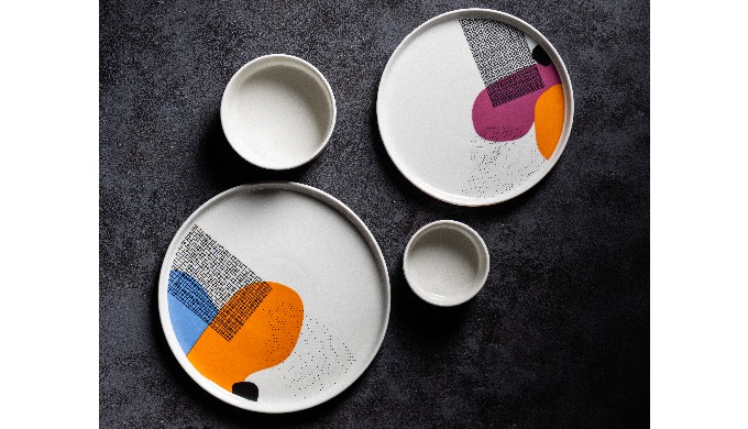 Buy Grid & Splash Dinner Plate from DUALI India (Saintfoin Enterprise LLP), a trusted creator of...