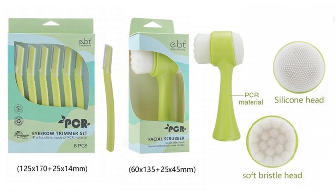 An eco-friendly beauty care line made with PCR and Stone Eco materials. Includes eyebrow trimmers, f...