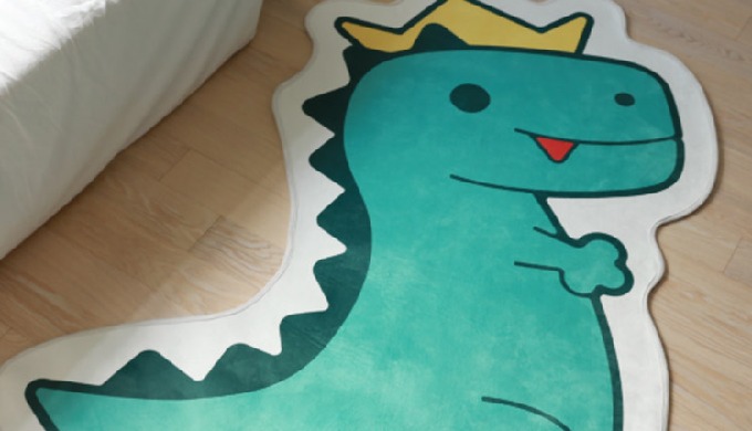 EEEEK Dinosaur Rug The finest microfiber soft touch and luster. It has a soft cushion. The anti-slip...