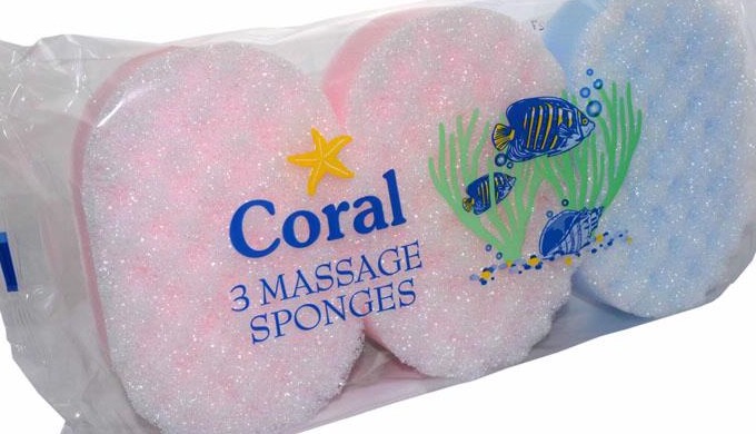 Coral Massage Sponges (Packet Contains 3) Exfoliate your skin with these small sponges designed to h...