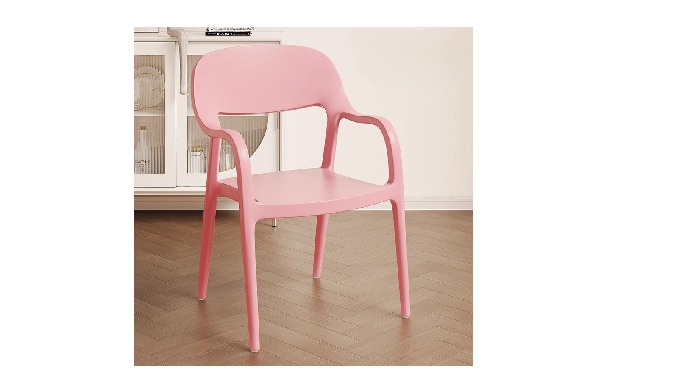 EaseNeat Manufacturer Colorful Plastic Dining Chairs with Backrests and Armrests Stackable for Resta...