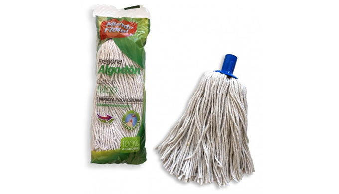 Fregona de algodón línea económica. Fregona 100% algodón de 140 grs con casquillo universal válido p...