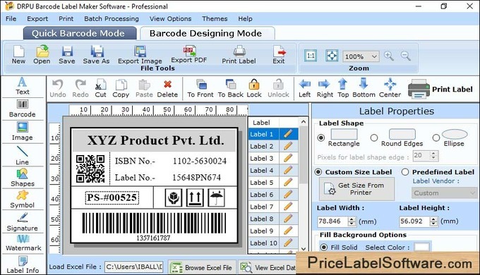 Professional Barcode Label Software creates high resolution barcodes that contains various informati...
