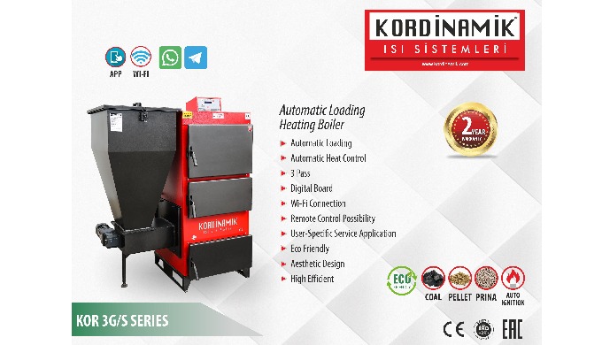 Kordinamik KOR 3G/S Series Automatic Loading Heating Boiler is designed for optimal efficiency and c...