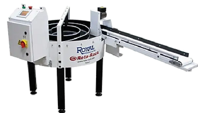 ACUMULADOR AUTOMÁTICO DE PIEZAS ROYAL ROTA RACK Royal Rota-Rack® es un acum...
