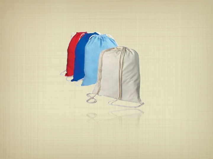 Bags made of 100% regular Cotton fabric.Its design features a cotton drawstring around the top, allo...