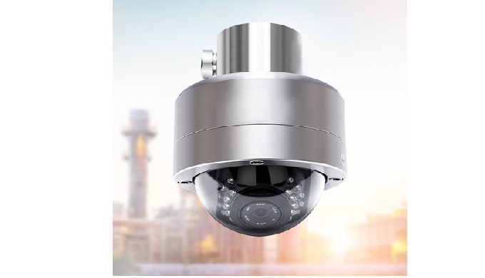 The sturdy fixed type dome camera is made of stainless steel which traps any spark within its border...