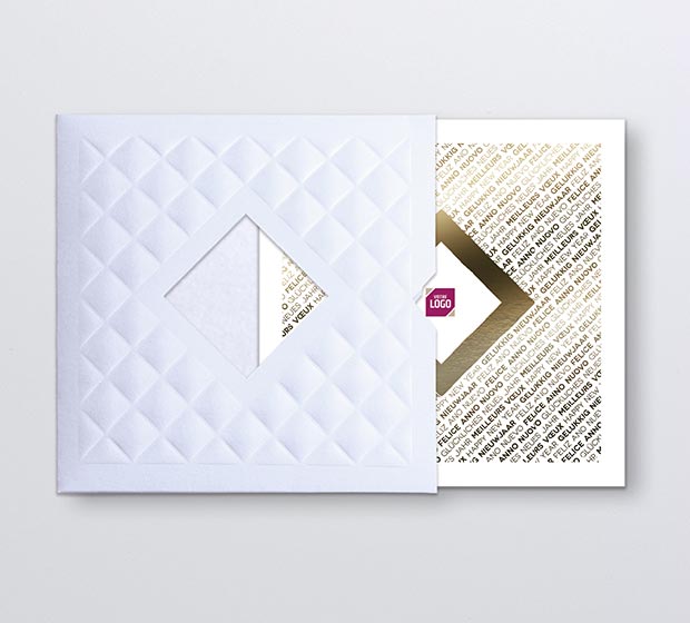 Carte de vœux chocolat Papillote 9 Thème Graphique - Créidéo